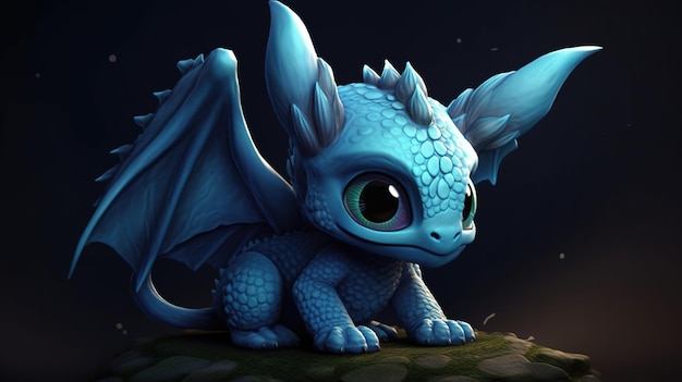 Generative AI little tiny cute dragon Symbol of 2024 year New Year chinese horoscope animal