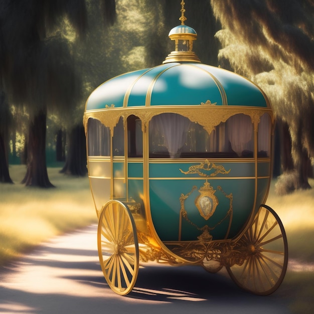 Generative AI luxurious and ornate cinderella carriage