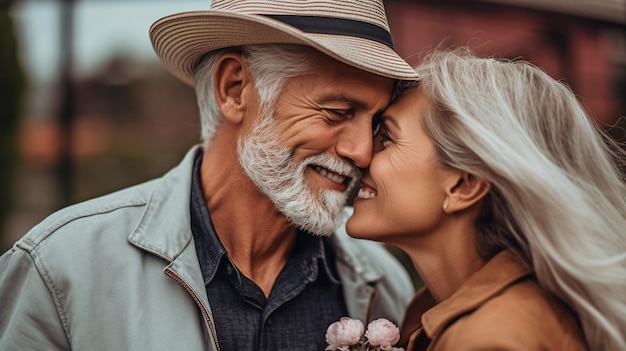 Generative AI a man kissing a woman on the cheek