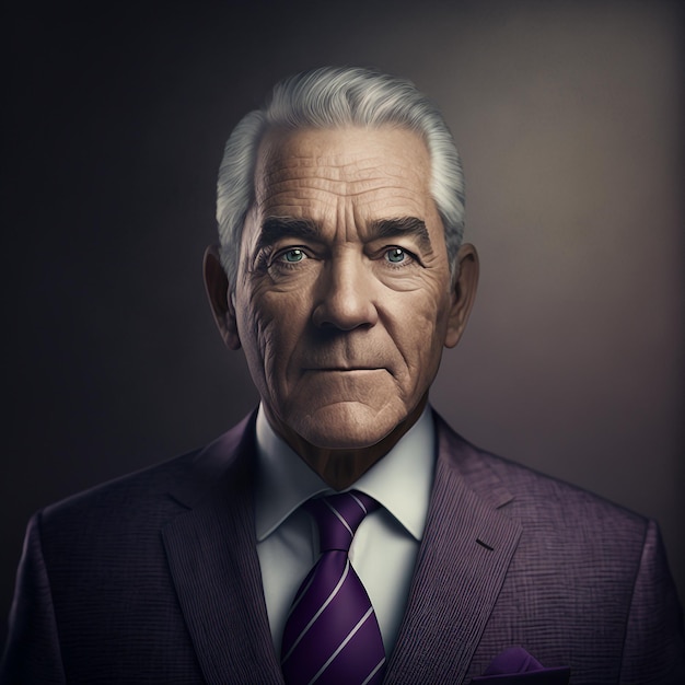 Generative ai middle aged businessman posing isolated background