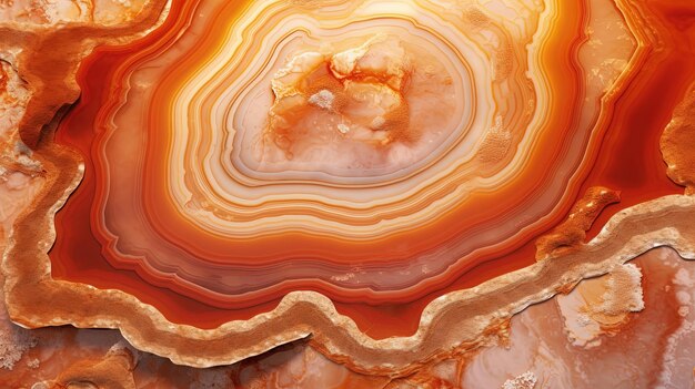 Generative ai natural volcanic agate stones closeup light orange apricot crush and golden texture