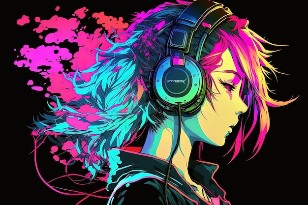 An Anime Girl Drawing In The Form Of Headphones Background, Anime Drawings  Pictures, Drawing, Animal Background Image And Wallpaper for Free Download