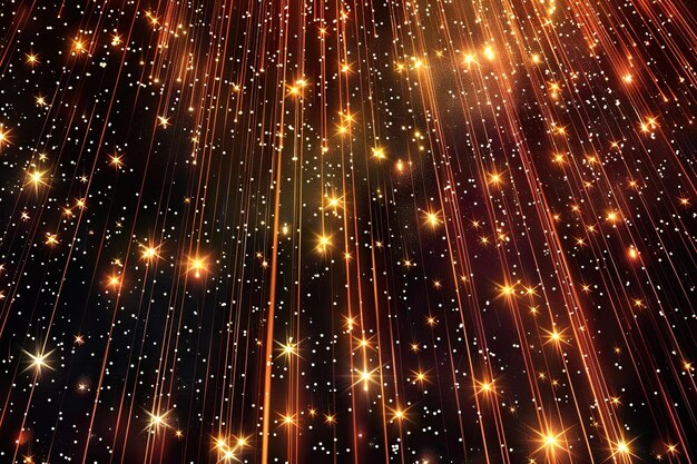 Фото Генеративный ай на тему красивого звездного падения в небе яркие метеориты светится в атмосфере