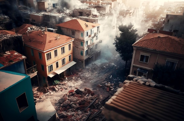 Generative AI photo illustration of Earthquake in Turkey and syria