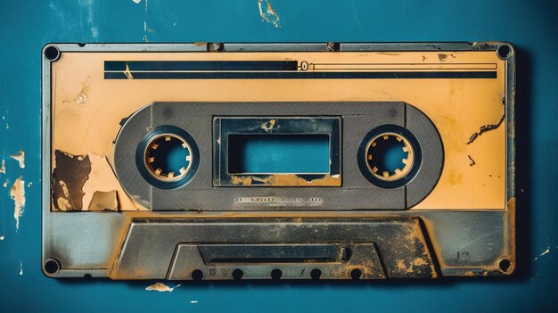 Photo generative ai photo of old audio tape cassette vintage nostalgic object for the design of the 80s