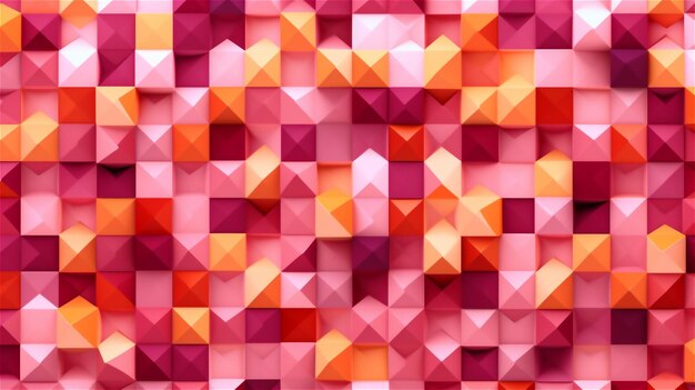 Генеративный AI Розовый и оранжевый геометрический узор для модных или дизайнерских презентаций
