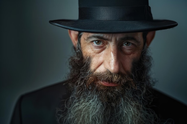 Generative AI Portrait of religious orthodox jewish man photo close up