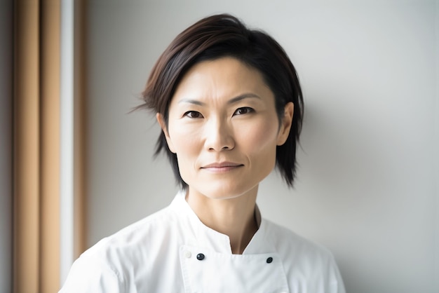 Generative ai portrait smiling confident professional woman chef