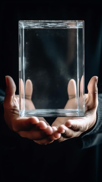 Generative AI Professional glazier holds a large glass in his hands Glassmaking plant Specialist