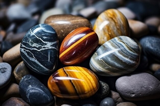생성 AI Tarologist를 위한 아름다운 돌의 현실적인 사진