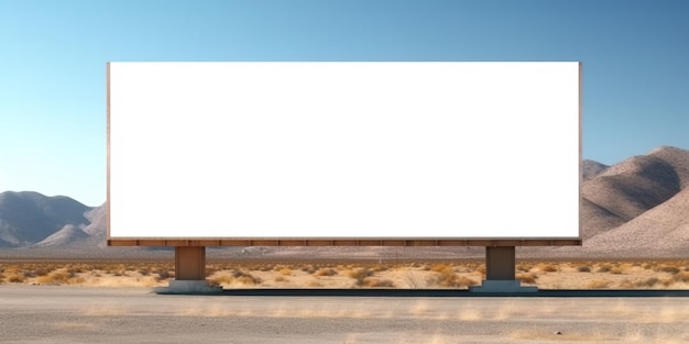 Генеративный ИИ Реалистичный уличный большой билборд макет пустой для презентации рекламы Внешняя табличка пуста в футуристической бизнес-концепции города