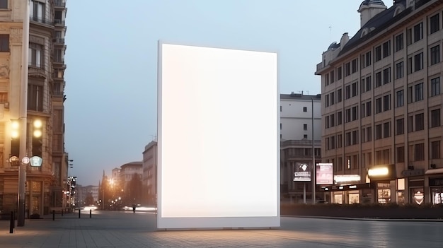 Generative AI Realistic street big billboard mock up blank