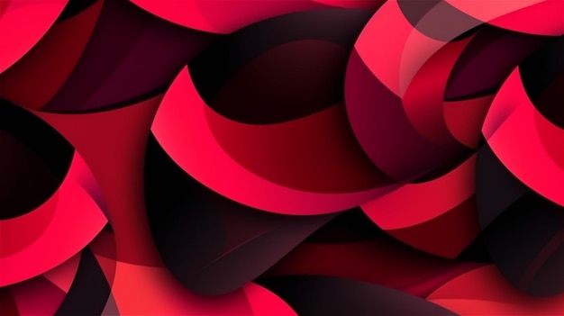 Generative AI Red and Black Sporty Abstract Pattern