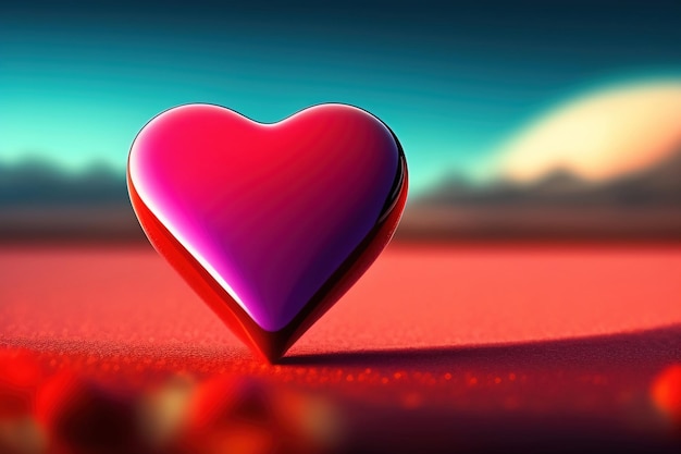 Photo generative ai red hearts valentine's day background banner