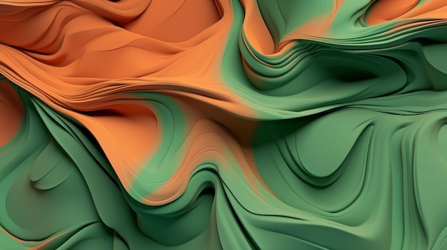 Generative AI reen orange wallpaper