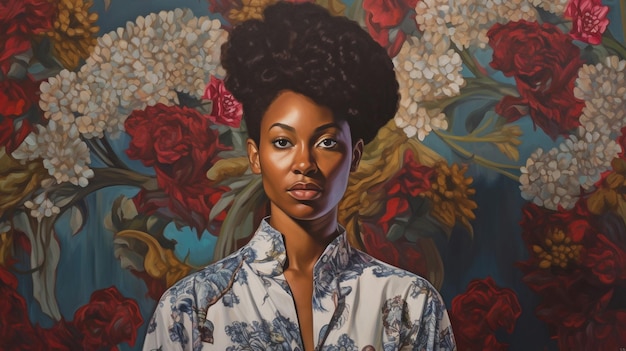 Generative AI's chique portret van een succesvolle Afro-Amerikaanse vrouw