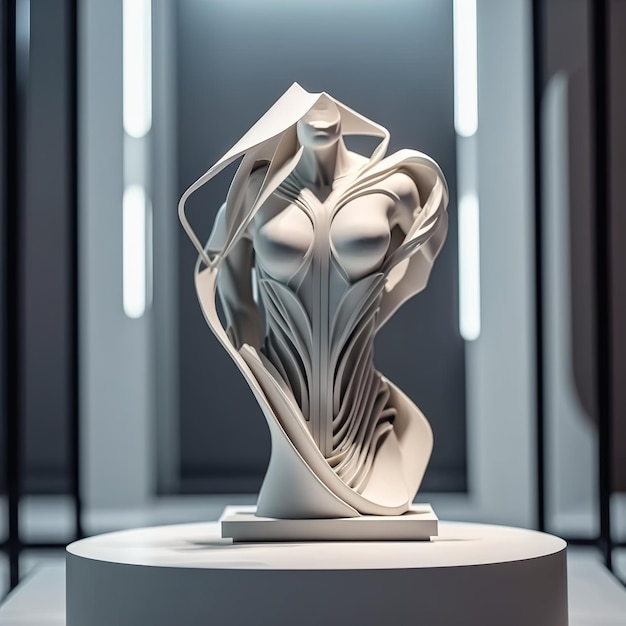 Generative AI sculpture in the form of a female