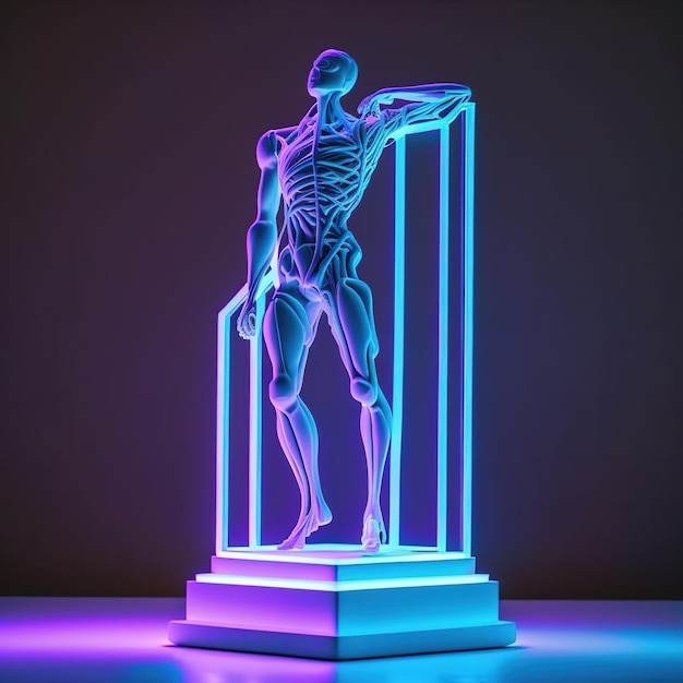 Generative AI sculpture of human body