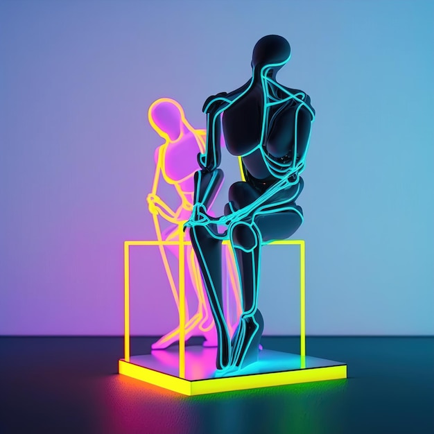 Generative AI sculptures of humans bodies