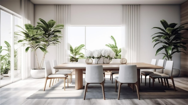 Generative AI Serene Simplicity A Minimalist Dining Room Design