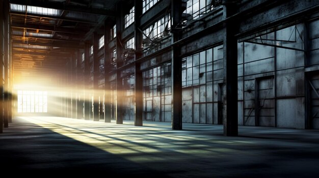 Foto generative ai shadow dance abstract forms in industrial light