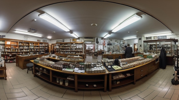 Generative AI shop interior panoramic