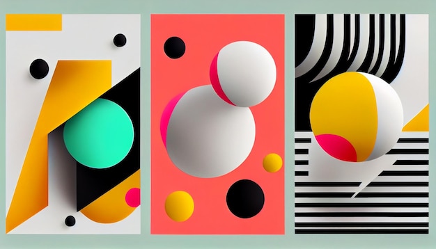 Generative ai simplicity in color a bold and eyecatching geometric composition