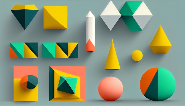 Generative AI Simplicity in Color A Bold and EyeCatching Geometric Composition