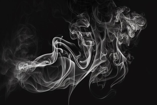 Generative ai smoke from candle on dark background abstract clouds of smoke steam smoke texture