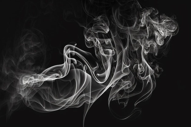 写真 煙蒸気煙テクスチャの暗い背景の抽象的な雲にろうそくからのジェネレーティブ ai 煙
