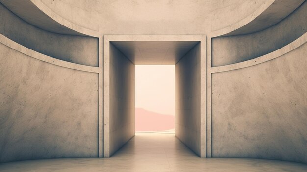 Generative AI space door in the surreal landscape sense of healing concept