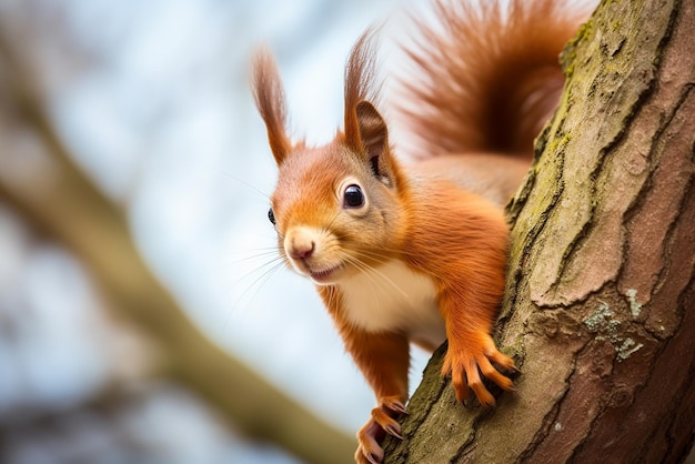 Generative AI a squirrel climbing a tree