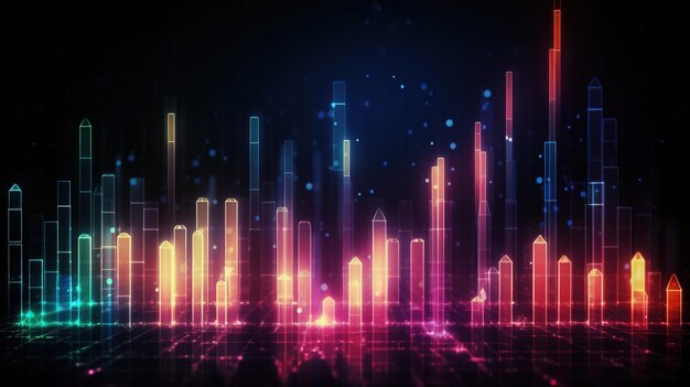 generative ai stock market chart lines financial graph on technology abstract background represent