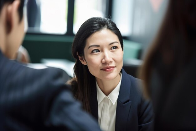 사진 생성 인공 지능 강하고 자신감 있는 아시아 사업가