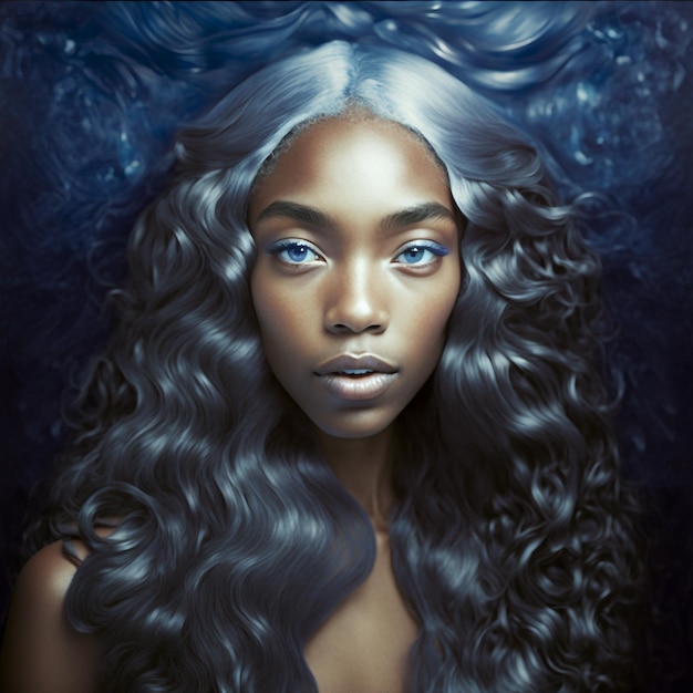 Generative ai stunning beautiful young black woman surreal and fantastic