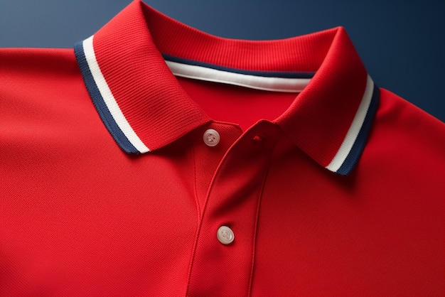 Generative AI the texture and collar of a red polo shirt