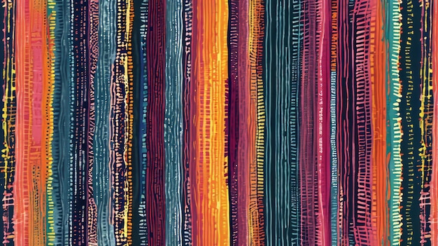 Генеративный ИИ Крошечный повторяющийся рисунок текстиля сложные линии богатые цвета беспрепятственный дизайн подробная линия