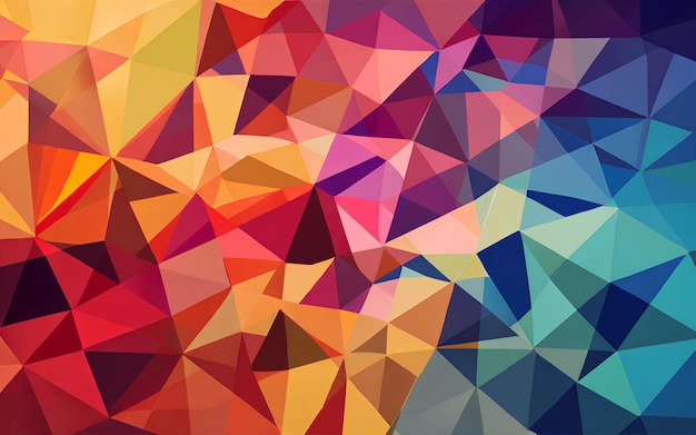 Photo generative ai triangular colors 3d style background wallpaper