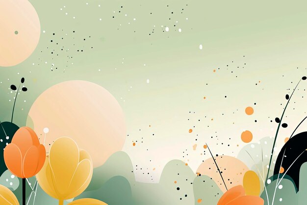 Generative AI Vector illustration of abstract creative background in minimal trendy style with copy space for text in spring tints