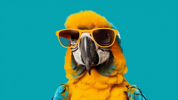 Generative AI Vibrant Macaw A Colorful Avian Fashionista