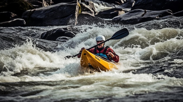 Photo generative ai and whitewater paddling