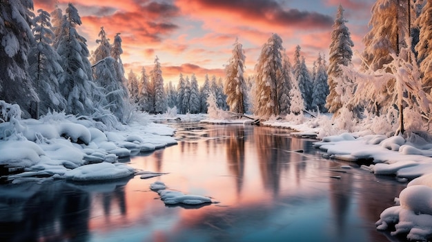 Photo generative ai winter landscapes embrace the stark beauty of winter landscapes