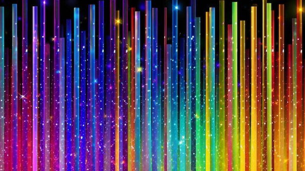 Generative ai with a linear rainbow glow sparkles shine and glitter