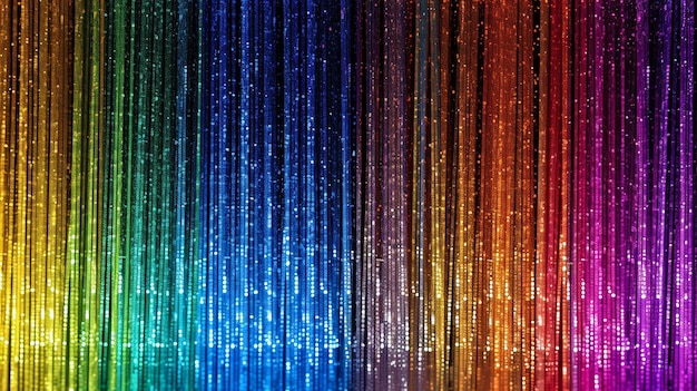 Generative ai with a linear rainbow glow sparkles shine and glitter