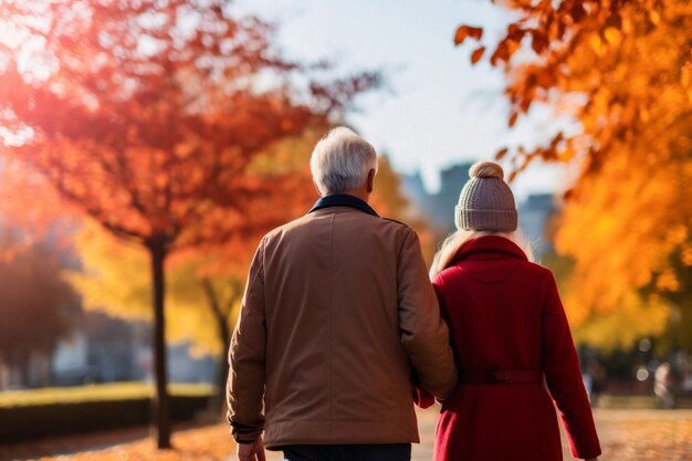 Generative AI A Woman and Senior Father Walk and Bond in Nature's Embrace