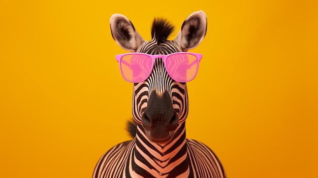 Generative ai zebra strut sunglasses and pastel vibes