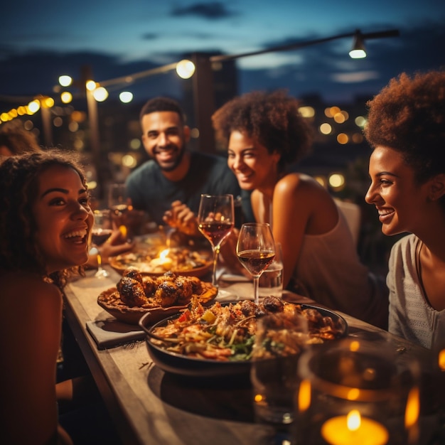 Generative AImultiethnic group of friends smiling