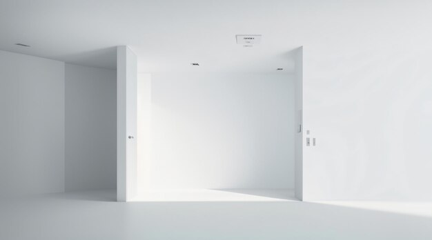 Generic Empty White Room with Lighting for Background Photography Mock Up or Illustration