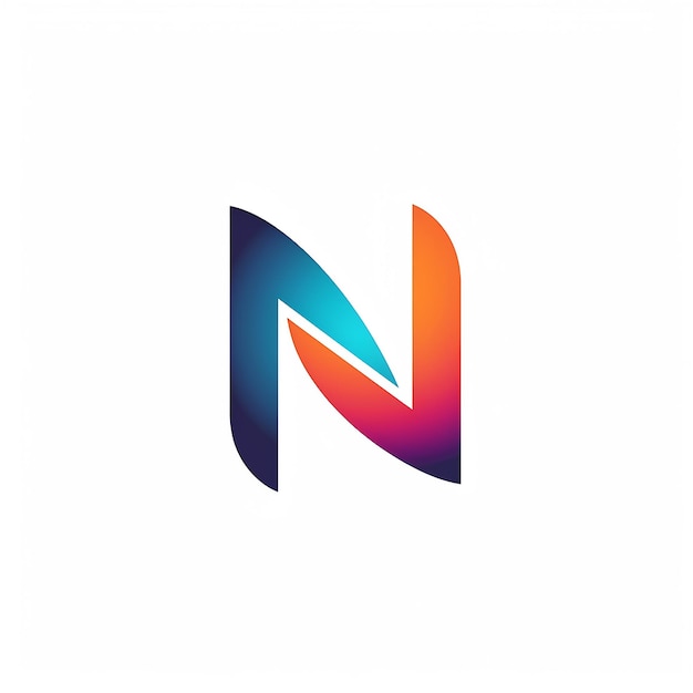 Generic flat illustration colorful logo design with letter n