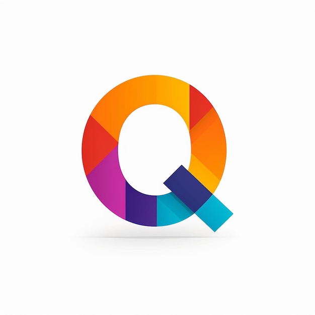 Generic flat illustration colorful logo design with letter q